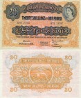 East African, 20 Shillings, 1955, UNC, QE II, p35, serial number: G79 19350, VERY RARE