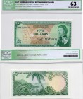 East Caribbean, 5 Dollars, 1965, UNC, QE II, ICG 63, p14h, serial number: D11 270616