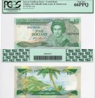 Eastern Caribbean, 5 Dollars, 1986, UNC, PCGS 66, QE II, p18m, serial number: A047362M, Montserrat Island