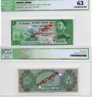 Ethiopia, 1 Dollar, 1961, UNC, ICG 63, SPECİMEN, p18s, Serial number: A/1 000000