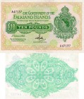 Falklands Islands, 10 Pounds, 1975, UNC, QE II, p11a, serial number: A47137, RARE
