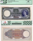 Fiji, 20 Pounds, 1953, AUNC, PCGS 55, COLOR TRİAL SPECİMEN, p56ct, (No serial number, No Signature) (Very Rare)