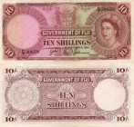 Fiji, 10 Shillings, 1964, XF, QE II, p52d, Serial number: C/7 30659
