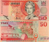 Fiji, 50 Dollars, 1996, UNC, QE II, p100a, serial number: H988494
