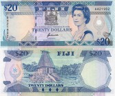 Fiji, 20 Dollars, 1992, UNC, QE II, p95, serial number: A421902