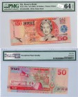 Fiji, 50 Dollars, 2002, UNC, PMG 64, QE II, p108a, serial number: K431882