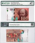 France, 100 Francs, 1997, UNC, NPGS 67, p158, serial number: M 035532362, HIGH CONDİTİON