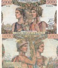 France, 5.000 Francs, 1951, XF, p131c, serial number: Y.72-82854, RARE