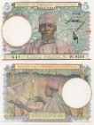 French West Africa (Afrique Occidentale Française), 5 Francs, 1942, UNC, p25, serial number: W.9255-641