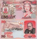 Gibraltar, 50 Pounds, 1995, UNC, QE II, p28, serial number: AA 050251, First Prefix