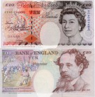 Great Britain, 10 Pounds, 1993, UNC, QE II, p386a, Serial Number: KE40 514895