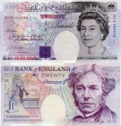 Great Britain, 20 Pounds, 1991, UNC, QE II, p384b, Serial Number: H12 954234 Sign: Kentfield