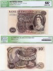 Great Britain, 10 Pounds, 1964, UNC, ICG 66, QE II, p376a, Serial number: A15 944859