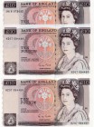 Great Britain, 10 Pounds (2), 1988, UNC, QE II, p379e, serial numbers: HZ07 594480 / JN16 073032, sign: Gill