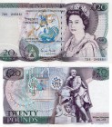 Great Britain, 20 Pounds, 1988, UNC, QE II, p380e, serial number: 73S 245651, sign: Gill