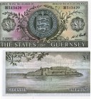Guernsey, 1 Pound, 1969, UNC, p45c, serial number: H 513420, sign: Bull)