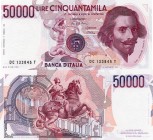 Italy, 50.000 lire, 1992, UNC, p116a, serial number: DC 133845T, sign: Ciampi/Speziali, Gian Lorenzo Bernini portrait