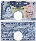 Jamaica, 5 Pounds, 1960, UNC, SPECİMEN, p43s, Serial Number: 9A 00000, (CANCELLED)