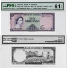 Jamaica, 10 Shillings, 1964, UNC, QE II, PMG 64, p51Bb, serial number: GM 053016 (false classified by PMG)