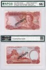 Jersey, 10 Pounds, 1978, UNC, QE II, SPECİMEN, NPGS 66, p14a, Serial number: *003597