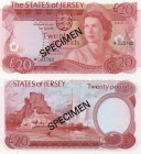 Jersey, 20 Pounds, 1978, UNC, QE II, SPECİMEN, serial number: *003780 (Collector Series Specimen)