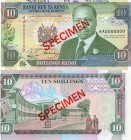 Kenya, 10 Shillings, 1989, UNC, p10a, serial number: AA0000000, SPECİMEN, RARE