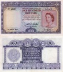 Malaya And British Borneo, 100 Dollars, 1953, XF, p5, Serial Number: A/1 745057 (Very Rare)