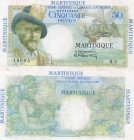 Martinique, 50 Francs, 1947, AUNC, p30, serial number: x.5-18085, RARE