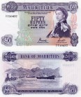 Mauritius, 50 Rupees, 1967, UNC, QE II, P33c, Serial number: A/5 710437
