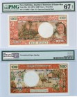 New Hebrides, 1000 Francs, 1975, UNC, PMG 67, p20b, serial number: J.1-92036, RARE