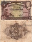 Sarawak, 5 Dollars, 1929, FINE, p15, serial number: B/1 347.592, Charles Vyner Brooke portrait, VERY RARE