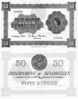Seychelles, 50 Rupees, 1954, UNC, SPECİMEN, p13a, Serial Number: A/2 00000, (CANCELLED)