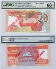 Seychelles, 100 Rupees, 1989, UNC, PMG 66, QE II, p35s, SPECİMEN, serial number: A000000