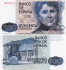 Spain, 500 Pesetas, 1979, UNC, p157, serial number: 9056977, (Rosalla De Castro portrait)