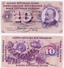 Switzerland, 10 Franken, 1971, XF-AUNC, p45q, serial number: 73 T-033930, sing: Galli/Hay/Aebersold, Gottfried Keller portrait