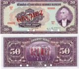 Turkey, 50 Lira, 1947, UNC, 3/2. Emission, SPECİMEN, p142A, Serial Number: E1 00000, (GEÇMEZ) 
Natural