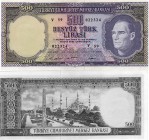 Turkey, 500 Lira, 1968, UNC, 5/4. Emission, p183, Serial Number: V59 022324