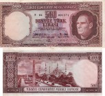 Turkey, 500 Lira, 1962, AUNC, 5/3. Emission, p178, Serial Number: S04 001371
Lightly Pressed