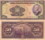 Turkey, 50 Lira, 1942, FİNE, p142, 3/1. Emission, Serial number: Z'6 04710 (Very rare serial number)
Natural