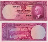 Turkey, 1 Lira, 1942, AUNC-UNC, p135, 2/1. Emission, serial number: B17 061759
Pressed