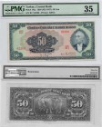 Turkey, 50 Lira, 1947, VF, PMG 35, p143a, 3/2. Emission, serial number: B17 02290, İsmet İnönü portrait, VERY RARE