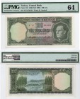 Turkey, 100 Lira, 1969, UNC, PMG 64, p182, 5/6. Emission, serial number: F37 079459, Mustafa Kemal Atatürk portrait, VERY RARE
