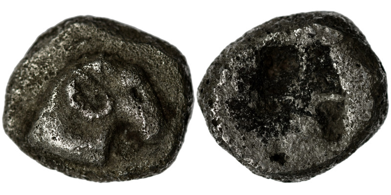 Thraco-Macedonia area. Uncertain mint. Circa 500-450 BC. AR Drachm (17mm, 3.37g)...