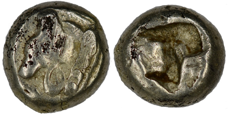 Ionia. Uncertain mint. Circa 600-550 BC. Fourée 1/48 Stater (5mm, 0.24g). Milesi...