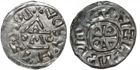 Czechia. Bohemia. Boleslav III 999 – 1002/3. AR Denar (19mm, 0.94g). Prague mint, moneyer Mizeta. BOLEZLAVS DVX, temple, across OMO / PPAGA MIZETA cro...