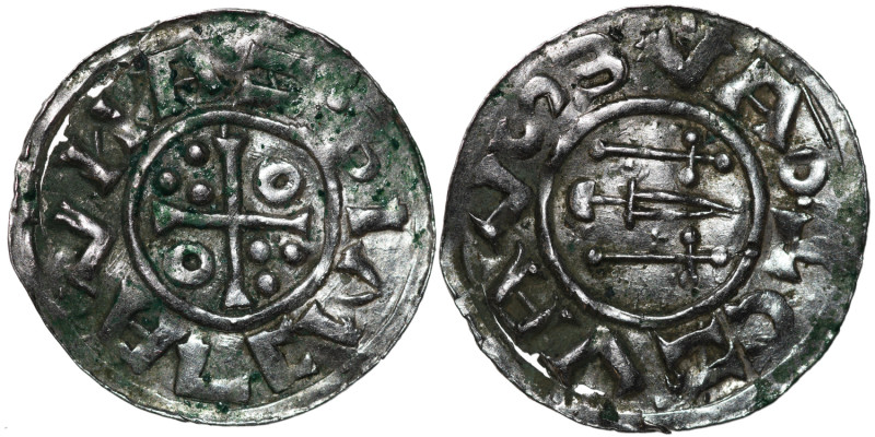 Czechia. Bohemia. Boleslav III 999 – 1002/3. AR Denar (20mm, 1.03g). Prague mint...