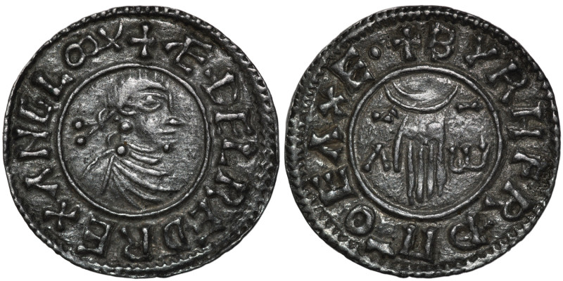England. Aethelred II 978-1016. AR Penny (20mm, 1.72g, 11h). First Hand type (BM...