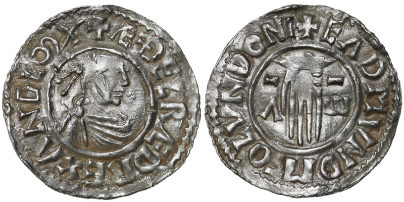 England. Aethelred II 978-1016. AR Penny (20mm, 1.79g, 12h). First Hand type (BM...