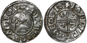 England. Aethelred II 978-1016. AR Penny (20.5mm, 1.45g, 5h). Crux type (BMC iiia, Hild. C). York mint; moneyer Eadric. Struck circa 991-997. + ÆÐELRE...