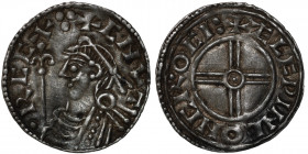 England. Cnut the Great 1016-1035. AR Penny (17mm, 1.11g, 12h). Short Cross type (BMC xvi, Hild. H). Cricklade mint; moneyer Ælfwine. Struck circa 102...